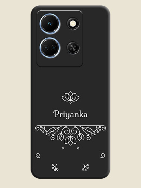 Custom Lotus Garden Custom Text On Space Black Personalized Soft Matte Phone Covers - Infinix Note 30 5G