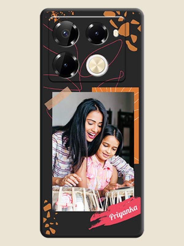 Custom Orange Photo Frame On Space Black Custom Soft Matte Mobile Back Cover - Infinix Note 40 Pro 5G