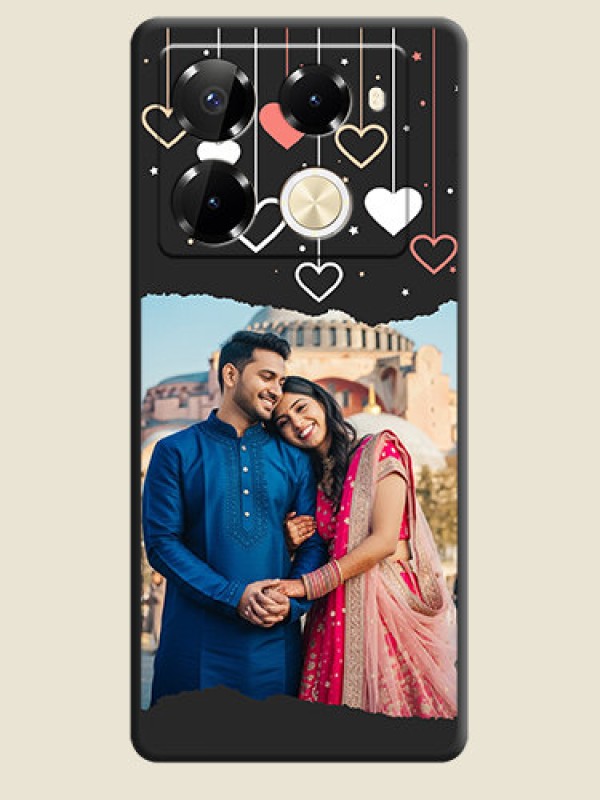 Custom Love Hangings with Splash Wave Picture On Space Black Custom Soft Matte Mobile Back Cover - Infinix Note 40 Pro Plus 5G