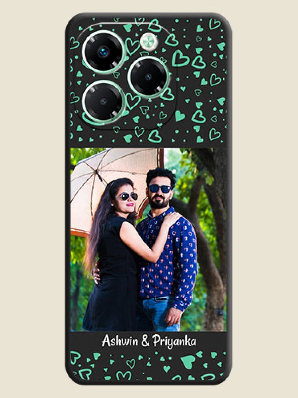 Custom Sea Green Indefinite Love Pattern on Photo On Space Black Custom Soft Matte Mobile Back Cover - Infinix Note 40X 5G