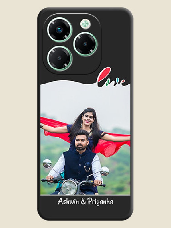 Custom Fall in Love Pattern with Picture on Photo On Space Black Custom Soft Matte Mobile Back Cover - Infinix Note 40X 5G