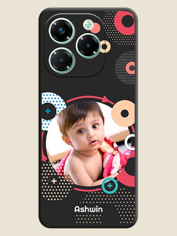 Custom Multicoloured Round Image On Space Black Custom Soft Matte Mobile Back Cover - Infinix Note 40X 5G