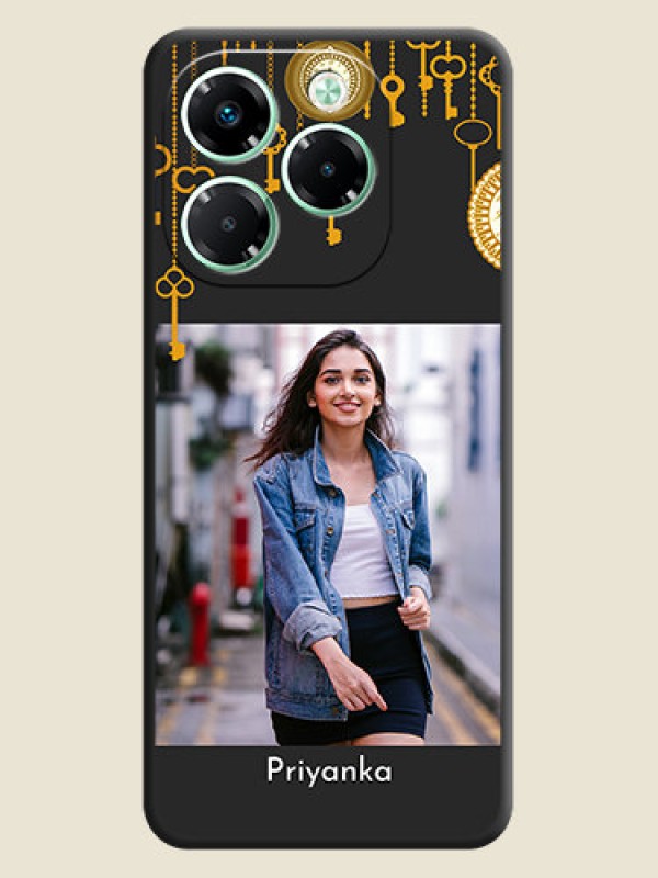 Custom Decorative Design with Text On Space Black Custom Soft Matte Mobile Back Cover - Infinix Note 40X 5G
