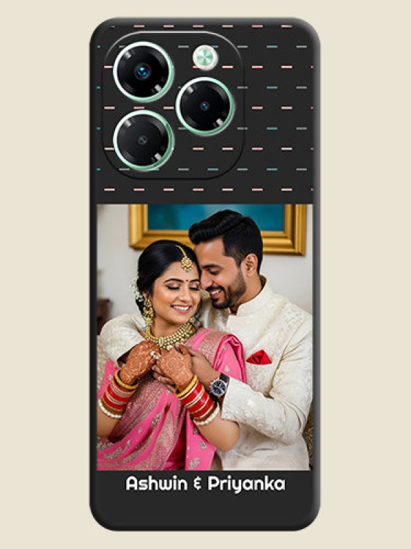 Custom Line Pattern Design with Text On Space Black Custom Soft Matte Mobile Back Cover - Infinix Note 40X 5G