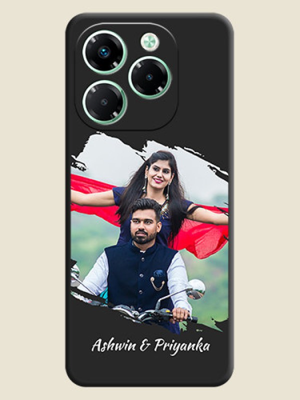 Custom Grunge Brush Strokes on Photo On Space Black Custom Soft Matte Mobile Back Cover - Infinix Note 40X 5G