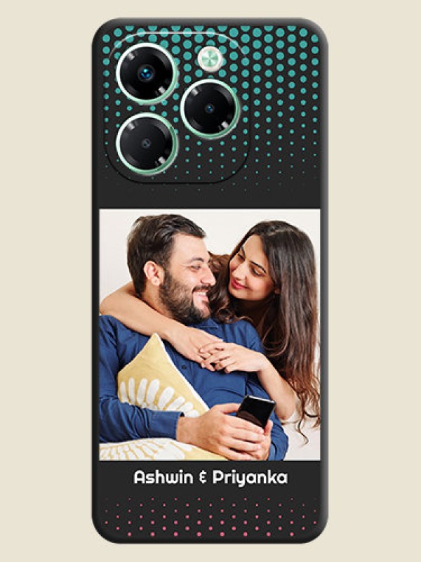 Custom Faded Dots with Grunge Photo Frame and Text On Space Black Custom Soft Matte Mobile Back Cover - Infinix Note 40X 5G