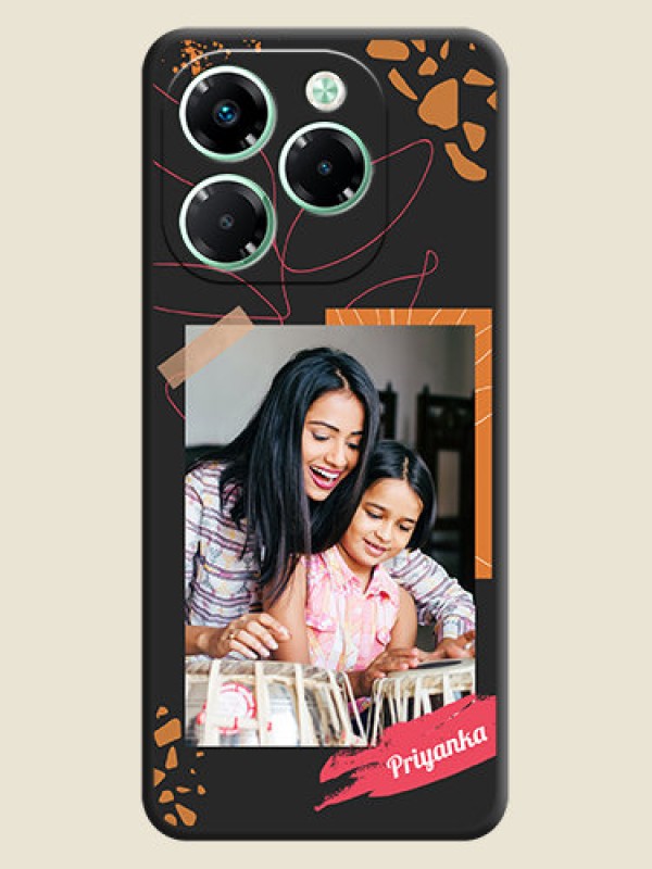 Custom Orange Photo Frame On Space Black Custom Soft Matte Mobile Back Cover - Infinix Note 40X 5G