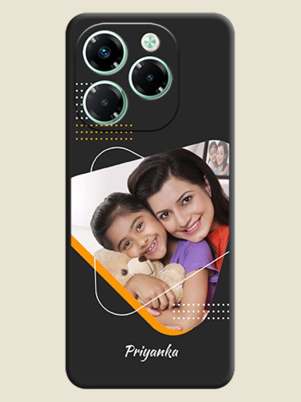 Custom Yellow Triangle on Photo On Space Black Custom Soft Matte Mobile Back Cover - Infinix Note 40X 5G