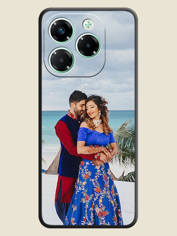 Custom Full Single Pic Upload On Space Black Custom Soft Matte Mobile Back Cover - Infinix Note 40X 5G