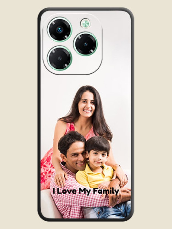 Custom Full Single Pic Upload With Text On Space Black Custom Soft Matte Mobile Back Cover - Infinix Note 40X 5G