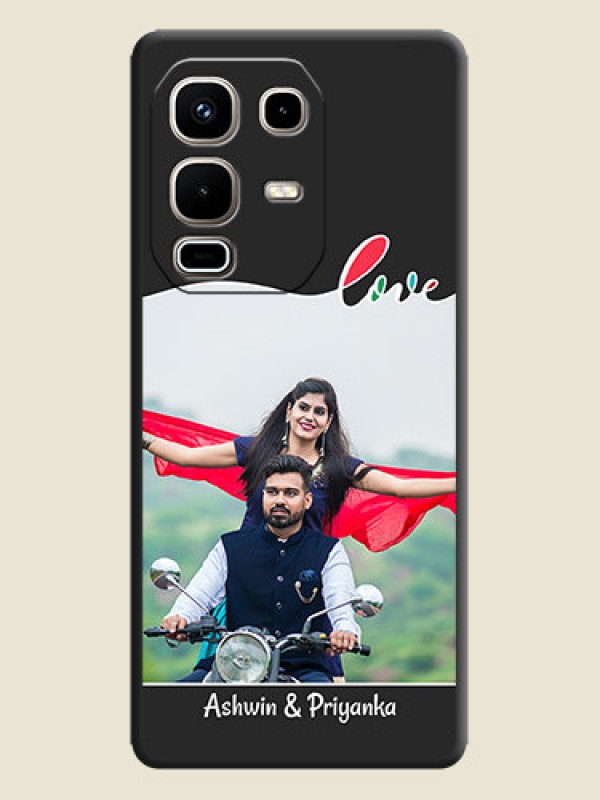 Custom Fall in Love Pattern with Picture on Photo On Space Black Custom Soft Matte Mobile Back Cover - Infinix Note 50s 5G