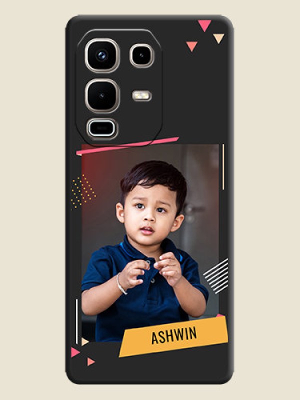 Custom Photo Frame with Triangle Small Dots on Photo On Space Black Custom Soft Matte Mobile Back Cover - Infinix Note 50s 5G