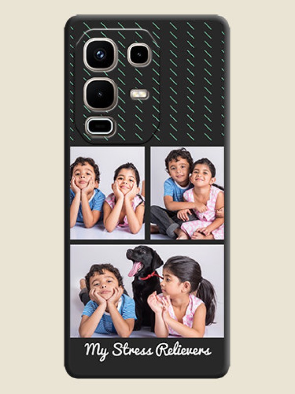 Custom Cross Dotted Pattern with 2 Image Holder On Space Black Custom Soft Matte Mobile Back Cover - Infinix Note 50s 5G
