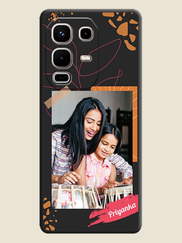 Custom Orange Photo Frame On Space Black Custom Soft Matte Mobile Back Cover - Infinix Note 50s 5G