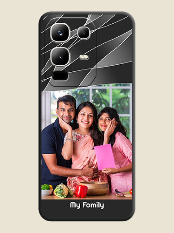 Custom Mixed Wave Lines on Photo On Space Black Custom Soft Matte Mobile Back Cover - Infinix Note 50x 5G