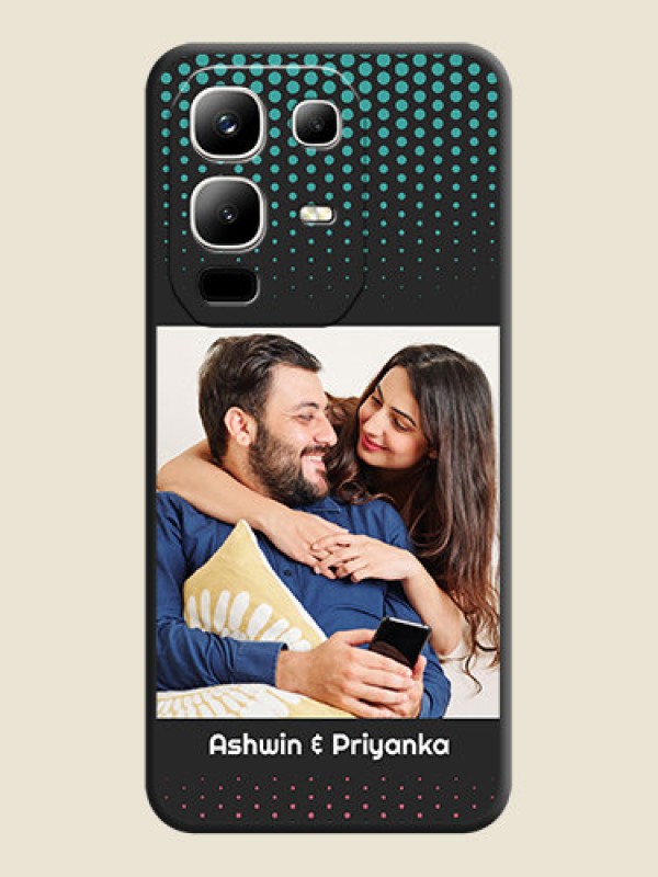 Custom Faded Dots with Grunge Photo Frame and Text On Space Black Custom Soft Matte Mobile Back Cover - Infinix Note 50x 5G