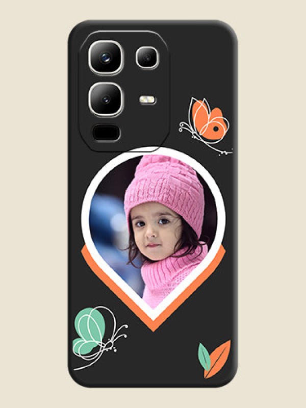 Custom Upload Pic With Simple Butterly Design On Space Black Custom Soft Matte Mobile Back Cover - Infinix Note 50x 5G