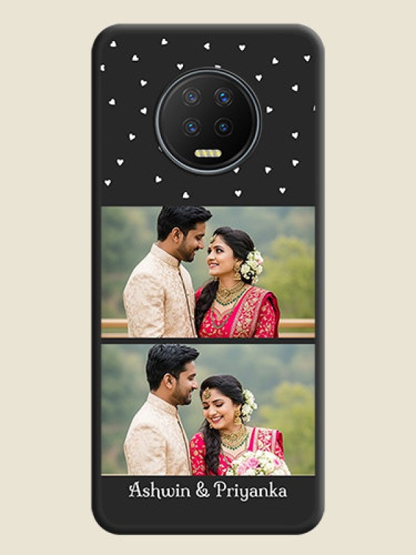 Custom Miniature Love Symbols with Name on Space Black Custom Soft Matte Back Cover - Infinix Note 7