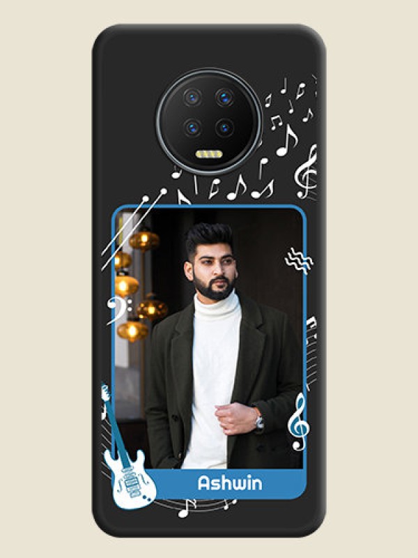 Custom Musical Theme Design with Text on Photo on Space Black Soft Matte Mobile Case - Infinix Note 7