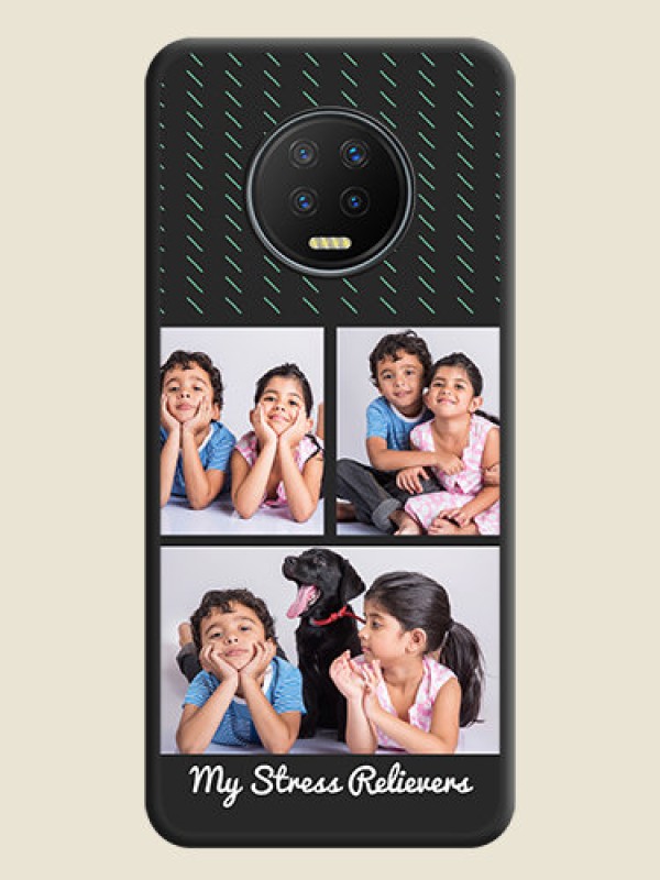 Custom Cross Dotted Pattern with 2 Image Holder  on Personalised Space Black Soft Matte Cases - Infinix Note 7