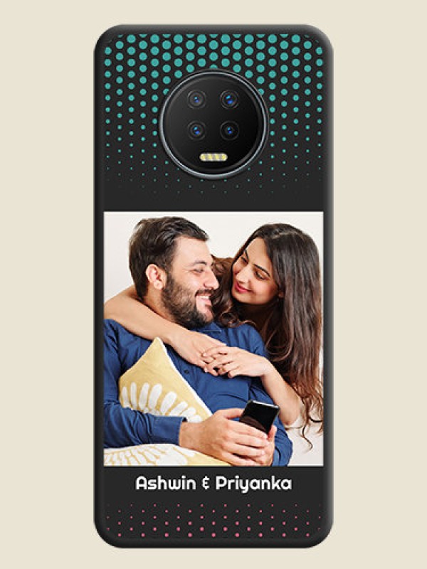 Custom Faded Dots with Grunge Photo Frame and Text on Space Black Custom Soft Matte Phone Cases - Infinix Note 7