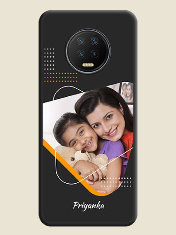 Custom Yellow Triangle on Photo on Space Black Soft Matte Phone Cover - Infinix Note 7