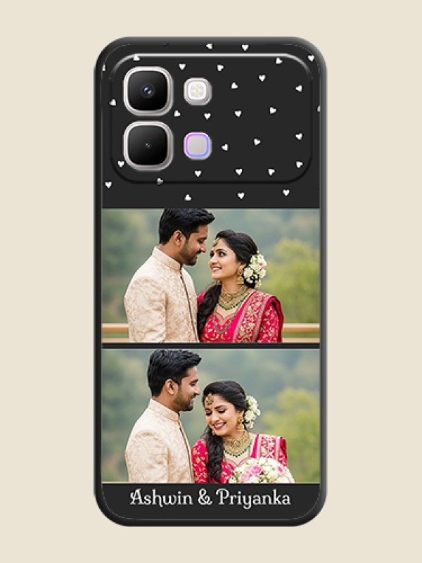 Custom Miniature Love Symbols with Name On Space Black Custom Soft Matte Mobile Back Cover - Infinix Note Edge 5G