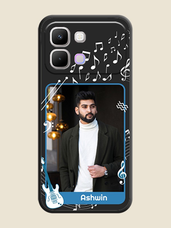 Custom Musical Theme Design with Text on Photo On Space Black Custom Soft Matte Mobile Back Cover - Infinix Note Edge 5G