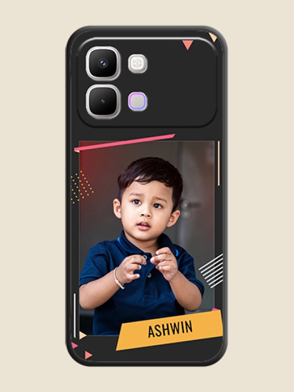 Custom Photo Frame with Triangle Small Dots on Photo On Space Black Custom Soft Matte Mobile Back Cover - Infinix Note Edge 5G