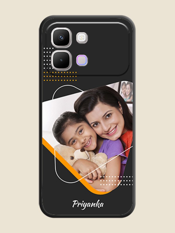 Custom Yellow Triangle on Photo On Space Black Custom Soft Matte Mobile Back Cover - Infinix Note Edge 5G