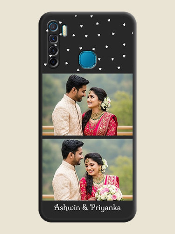 Custom Miniature Love Symbols with Name on Space Black Custom Soft Matte Back Cover - Infinix S5 Lite
