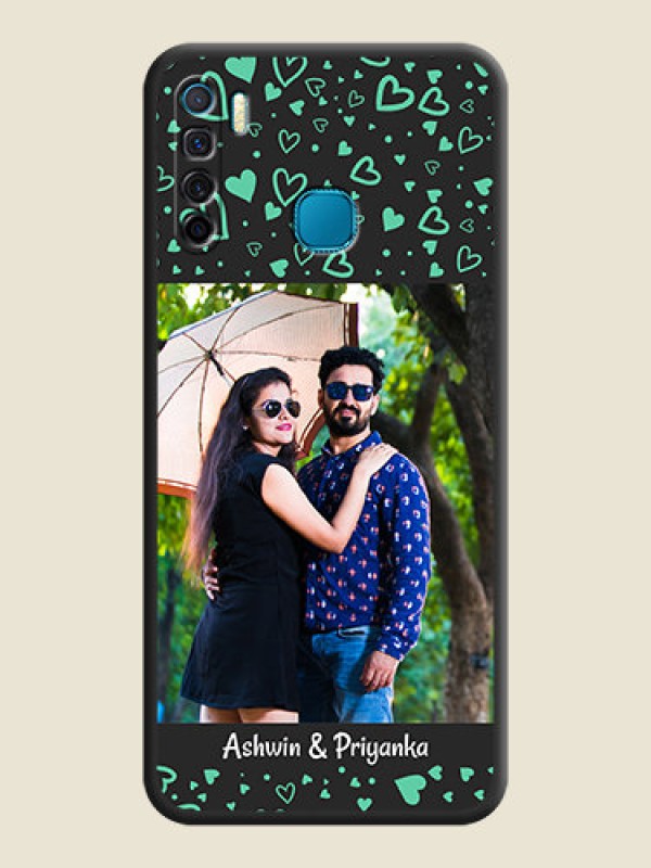 Custom Sea Green Indefinite Love Pattern on Photo on Space Black Soft Matte Mobile Cover - Infinix S5 Lite
