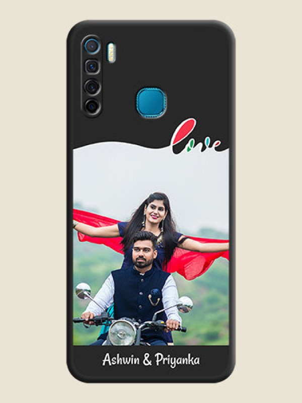 Custom Fall in Love Pattern with Picture on Photo on Space Black Soft Matte Mobile Case - Infinix S5 Lite