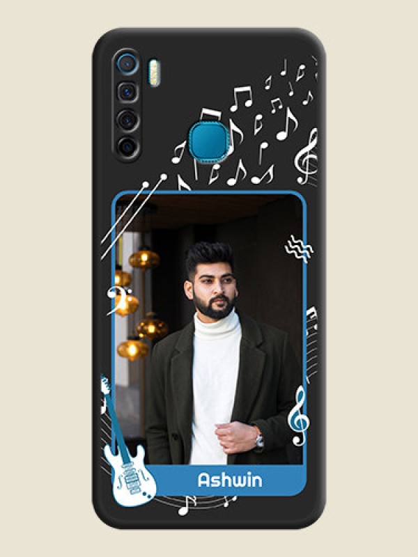 Custom Musical Theme Design with Text on Photo on Space Black Soft Matte Mobile Case - Infinix S5 Lite