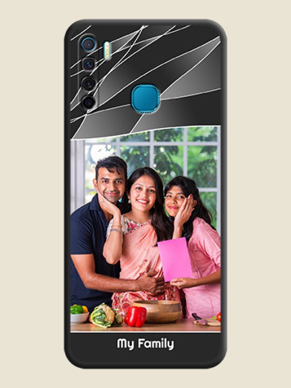 Custom Mixed Wave Lines on Photo on Space Black Soft Matte Mobile Cover - Infinix S5 Lite