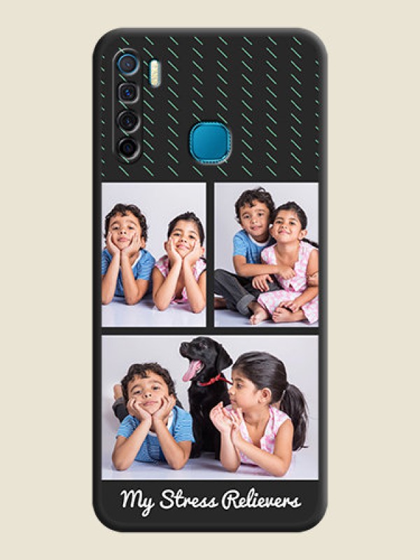 Custom Cross Dotted Pattern with 2 Image Holder  on Personalised Space Black Soft Matte Cases - Infinix S5 Lite