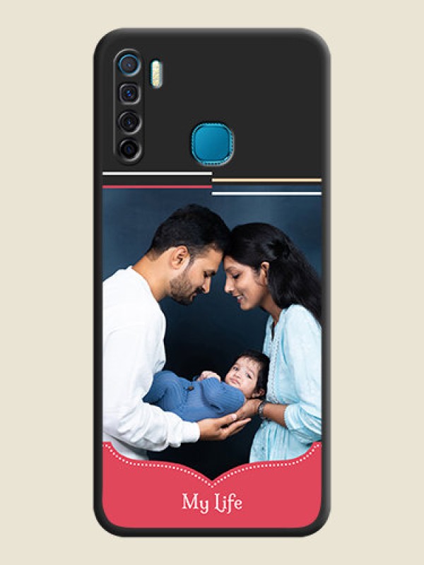 Custom Classic Plain Design with Name on Photo on Space Black Soft Matte Phone Cover - Infinix S5 Lite