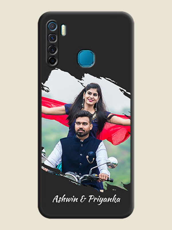 Custom Grunge Brush Strokes on Photo on Space Black Soft Matte Back Cover - Infinix S5 Lite