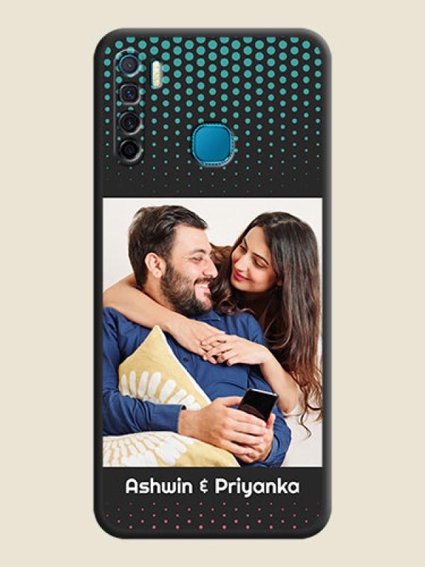 Custom Faded Dots with Grunge Photo Frame and Text on Space Black Custom Soft Matte Phone Cases - Infinix S5 Lite