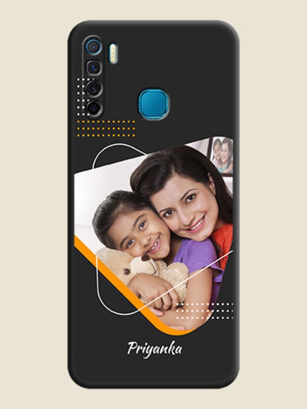 Custom Yellow Triangle on Photo on Space Black Soft Matte Phone Cover - Infinix S5 Lite