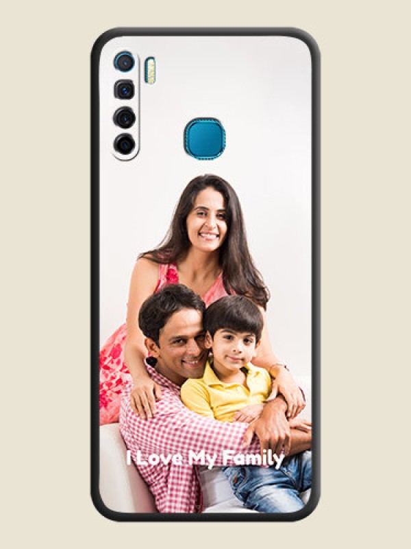 Custom Full Single Pic Upload With Text On Space Black Personalized Soft Matte Phone Covers -Infinix S5 Lite