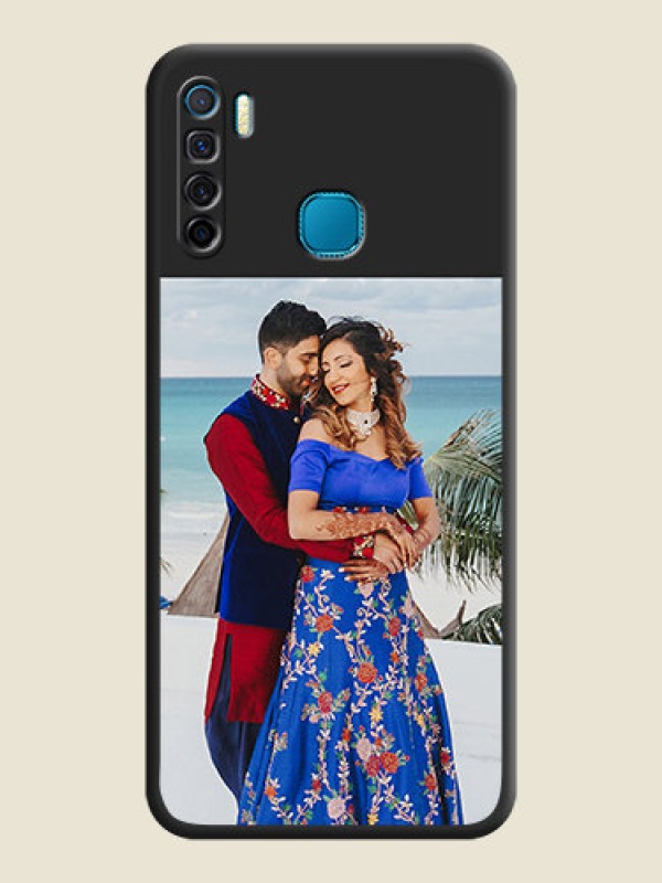 Custom Image Upload With Space Black Color On Custom Soft Matte Mobile Back Cover - Infinix S5 Lite