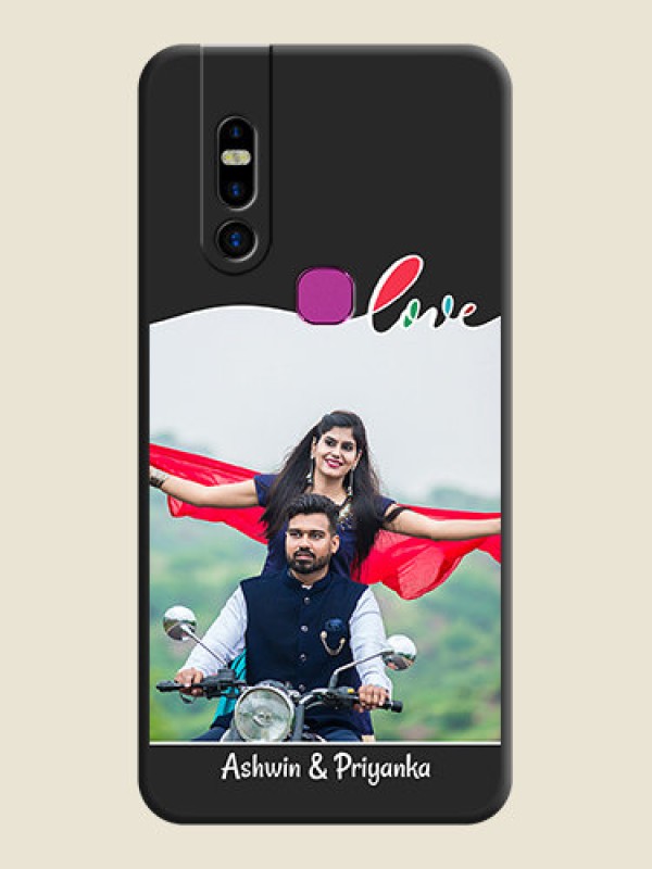 Custom Fall in Love Pattern with Picture - Photo on Space Black Soft Matte Mobile Case - Infinix S5 Pro