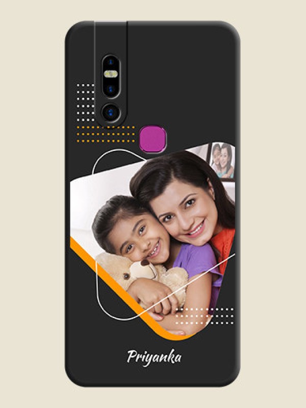 Custom Yellow Triangle - Photo on Space Black Soft Matte Phone Cover - Infinix S5 Pro