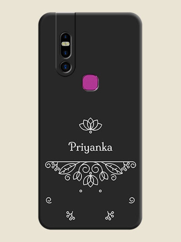 Custom Lotus Garden Custom Text On Space Black Personalized Soft Matte Phone Covers - Infinix S5 Pro
