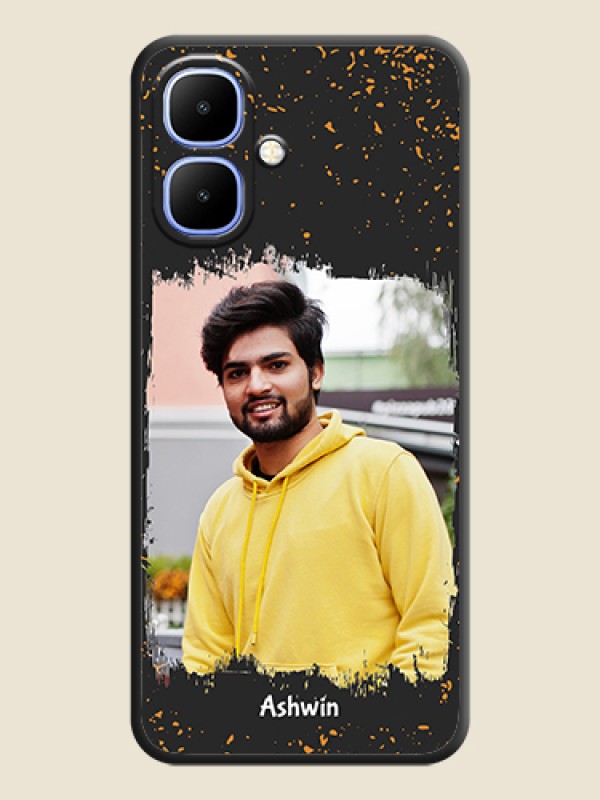 Custom Spray Free Design on Photo On Space Black Custom Soft Matte Mobile Back Cover - Infinix Smart 10