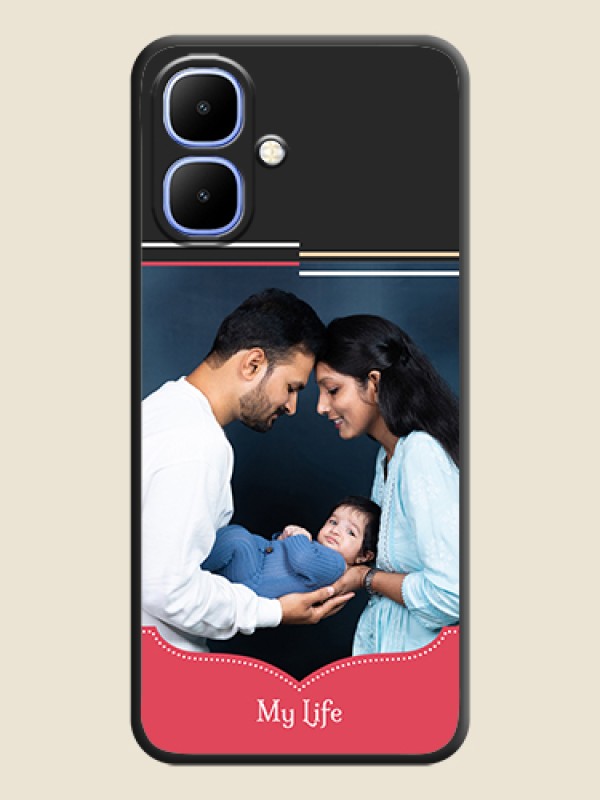Custom Classic Plain Design with Name On Space Black Custom Soft Matte Mobile Back Cover - Infinix Smart 10