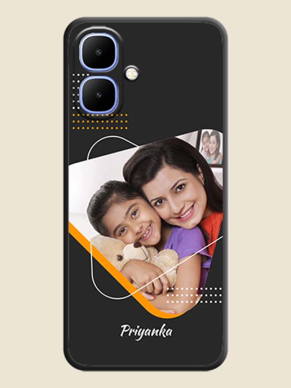 Custom Yellow Triangle on Photo On Space Black Custom Soft Matte Mobile Back Cover - Infinix Smart 10