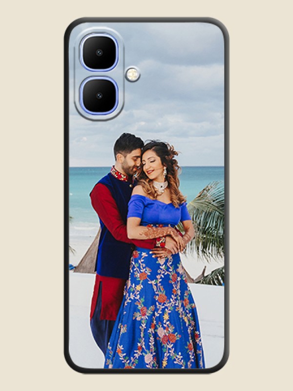 Custom Full Single Pic Upload On Space Black Custom Soft Matte Mobile Back Cover - Infinix Smart 10