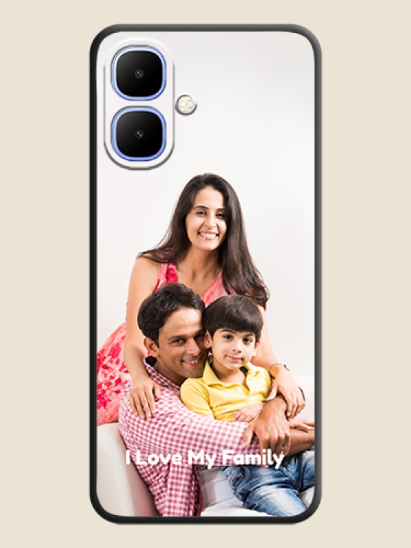 Custom Full Single Pic Upload With Text On Space Black Custom Soft Matte Mobile Back Cover - Infinix Smart 10
